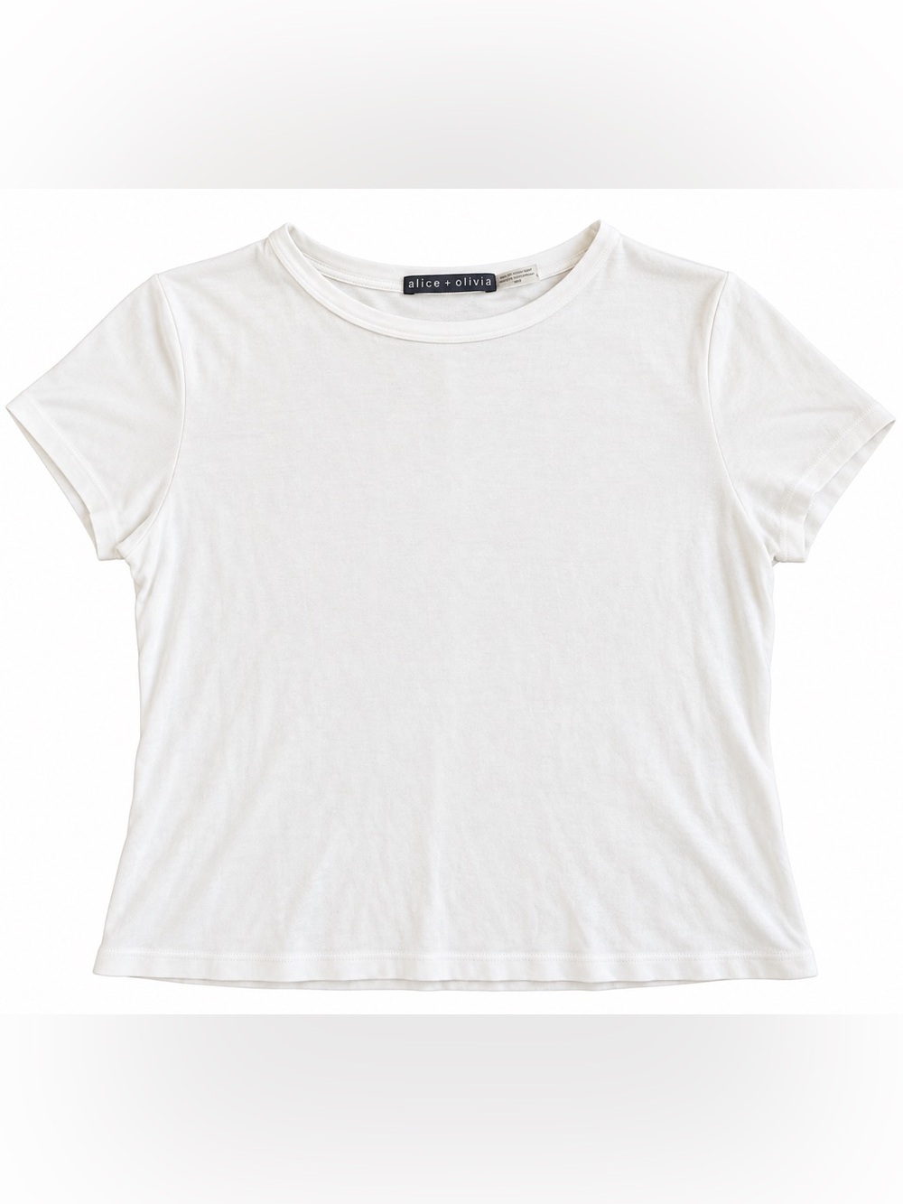 alice+olivia White Crewneck Tee Size M